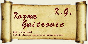 Kozma Gmitrović vizit kartica